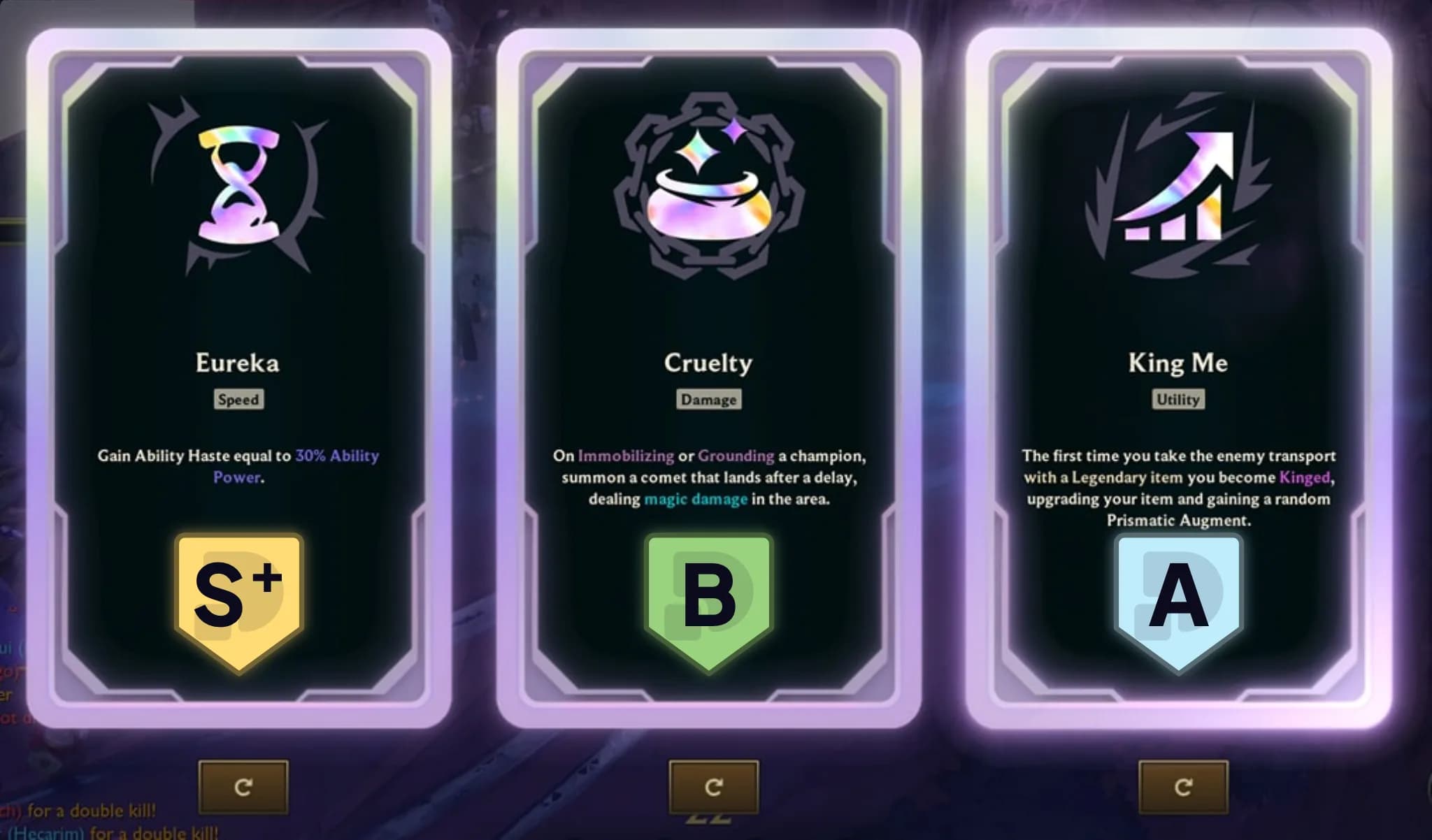 Mayhem augment pick with DPM tiers