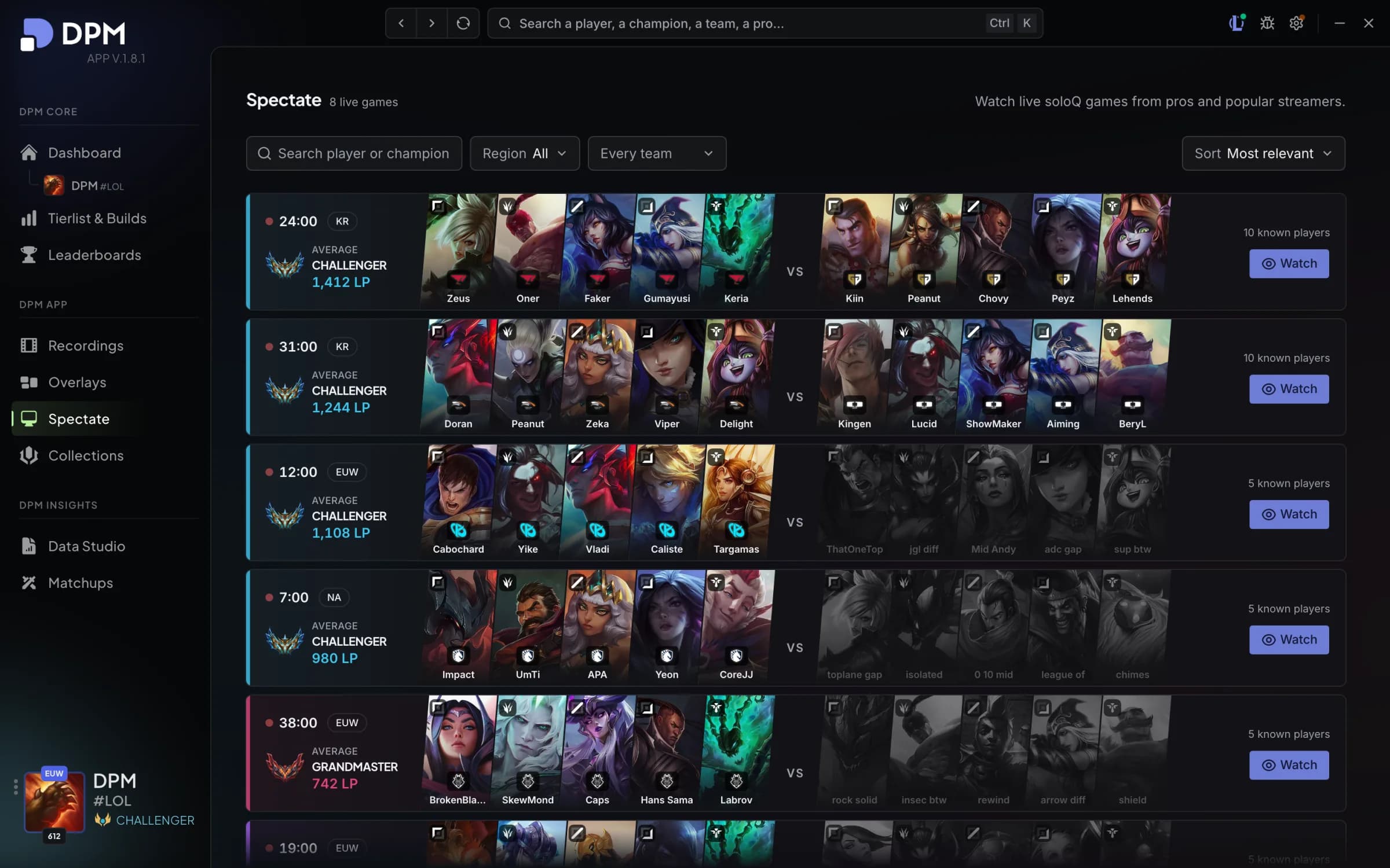 DPM Desktop app — spectate
