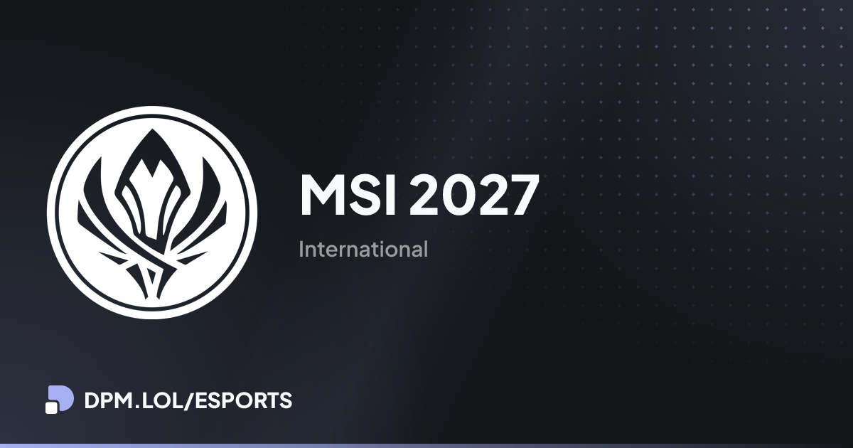 MSI 2027 - Esports - DPM.LOL