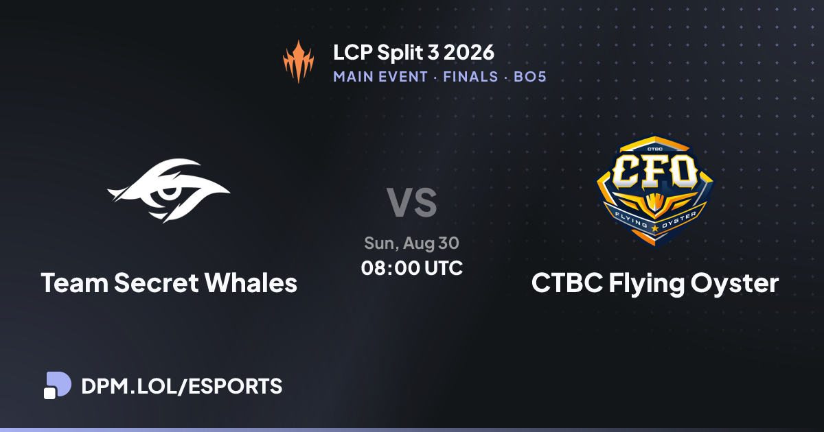 Split 25 Team Secret Whales vs CTBC Flying Oyster - LCP Split 3 2026 - Esports ...