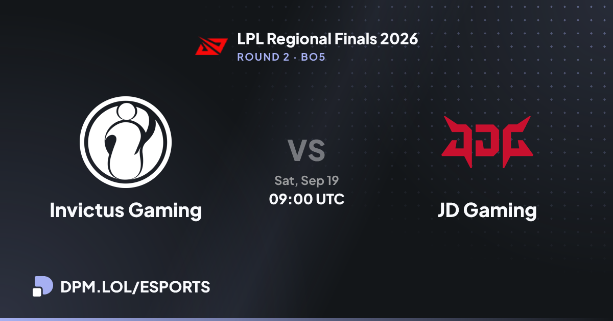 Invictus Gaming vs JD Gaming - LPL Regional Finals 2026 - Esports - DPM.LOL