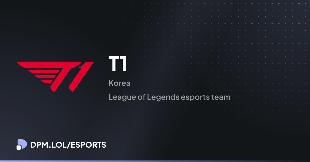 T1 matches - Esports - DPM.LOL