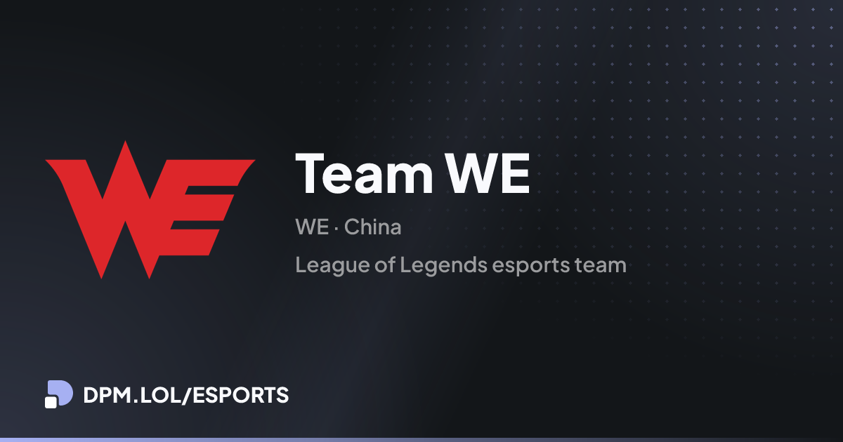 Team WE - Esports - DPM.LOL